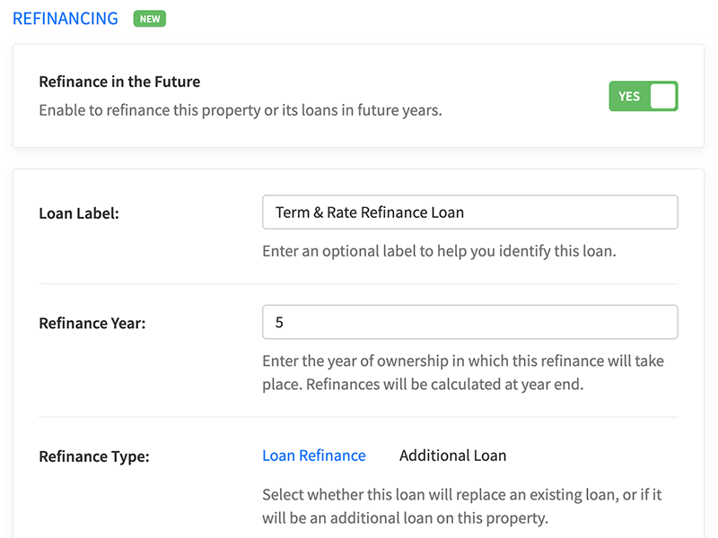 Analyze future refinance scenarios for rentals and BRRRRs