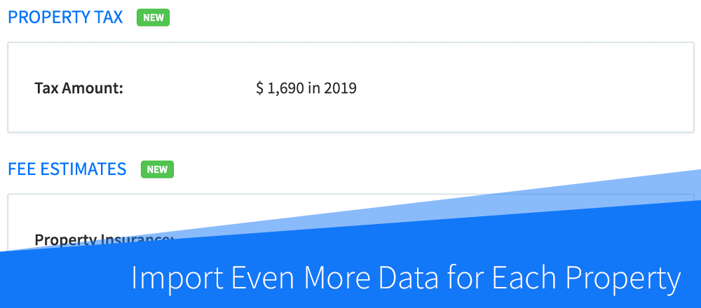 New Features: Import Even More Data for Each Property