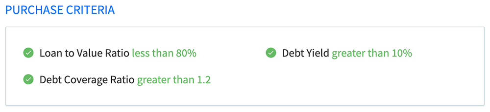 Loan underwriting criteria example