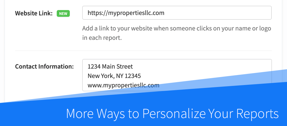 New Features: More Ways to Personalize Your Property Reports