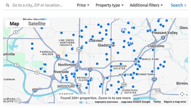 Search properties listed for sale anywhere in the US