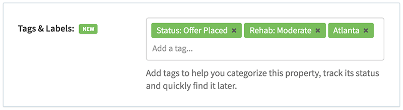 Add custom tags and labels to your properties