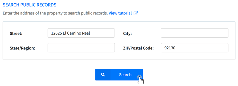 Search public records database by property address