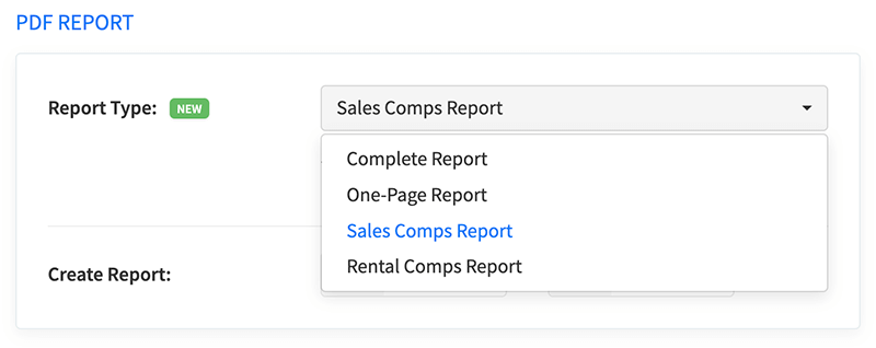 Create sales and rental comp PDF reports