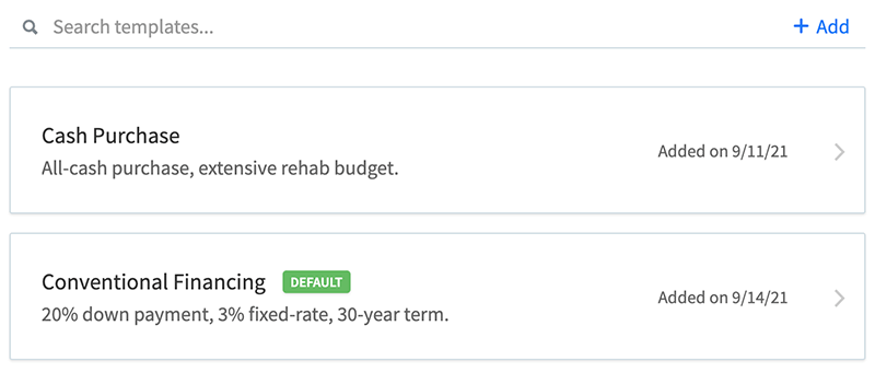 Create and customize property templates for different categories